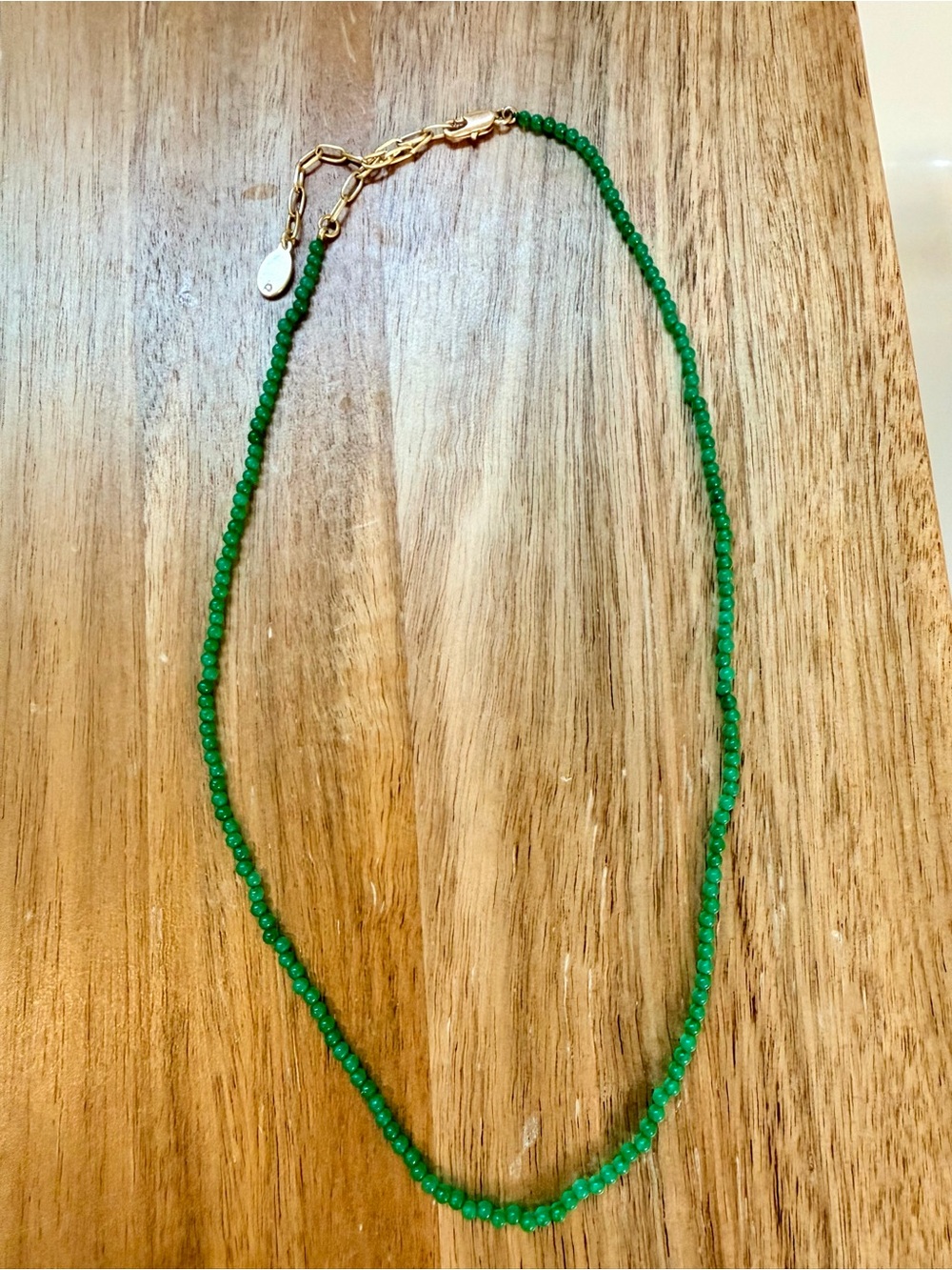 Clare V Green Beaded Necklace NWT 16”